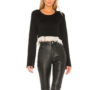 Lisbon Sweater Lovers and Friends black pearl cropped sweater small from revolve